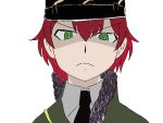  asparagus_(girls_und_panzer) france girls_und_panzer green_eyes hat military military_hat military_uniform moe redhead scarf soldier uniform vichy かも鍋 