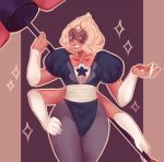  1girl extra_arms extra_eyes hammer highres looking_at_viewer open_mouth orz_(kagewaka) sardonyx_(steven_universe) smile solo sparkle steven_universe warhammer weapon 