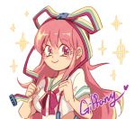  animated animated_gif character_name crop_top giffany gravity_falls hair_ribbon lowres pink_eyes pink_hair ribbon ribbon_cable smile sparkle sparkling_eyes ssalbulre 
