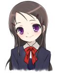  1girl absurdres black_hair chanko_(mikky3392000) charlotte_(anime) highres long_hair otosaka_ayumi school_uniform smile violet_eyes 