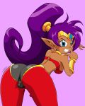  1girl ass blue_hair highres looking_at_viewer nintendo pepipopo ponytail shantae solo 