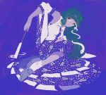  1girl detached_sleeves frog frog_hair_ornament gohei green_hair hair_ornament japanese_clothes kochiya_sanae long_hair miko okomeuma patterned sitting snake touhou 