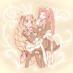  blonde_hair blush brown_hair elise_(fire_emblem_if) felicia_(fire_emblem_if) fire_emblem fire_emblem_if highres long_hair maid maid_headdress ponytail tears third twintails 