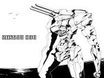  coyote_tango crossover kantai_collection mecha monochrome no_humans pacific_rim rensouhou-chan turret 