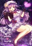  1girl adapted_costume book crescent gloves hat heart long_hair patchouli_knowledge purple_hair solo touhou ukita_uuko violet_eyes 
