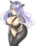  breasts camilla_(fire_emblem_if) cleavage elbow_gloves fire_emblem fire_emblem_if gloves hair_over_one_eye highres long_hair noeomi purple_hair red_eyes 