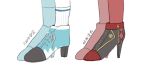  2boys adapted_costume feet gumi. high_heels kashuu_kiyomitsu multiple_boys shinsengumi shoes simple_background touken_ranbu white_background yamato-no-kami_yasusada 