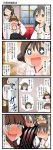  @_@ ahoge aruva bare_shoulders blush brown_hair comic detached_sleeves double_bun glasses hairband haruna_(kantai_collection) headgear hiei_(kantai_collection) highres japanese_clothes kantai_collection kirishima_(kantai_collection) kongou_(kantai_collection) long_hair multiple_girls nontraditional_miko open_mouth translation_request 