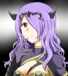  breasts camilla_(fire_emblem_if) cleavage fire_emblem fire_emblem_if gloves hair_over_one_eye long_hair purple_hair red_eyes 