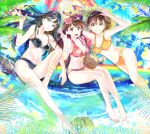  119 3girls bikini breasts brown_eyes brown_hair green_eyes highres honda_mio idolmaster idolmaster_cinderella_girls long_hair looking_at_viewer multiple_girls shibuya_rin shimamura_uzuki short_hair side_ponytail smile swimsuit 