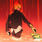  1boy blonde_hair ea_(fate/stay_night) fate/stay_night fate_(series) gilgamesh j_(onjj) red slime solo weapon 