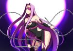  1girl bare_shoulders blindfold breasts chain choker covered_navel detached_sleeves fate/grand_order fate/stay_night fate_(series) large_breasts long_hair purple_hair rider solo thigh-highs vblue very_long_hair 