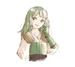  1girl blue_eyes fire_emblem fire_emblem_if gloves green_hair long_hair midoriko_(fire_emblem_if) open_mouth simple_background solo third white_background 