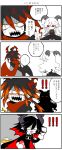  !! /\/\/\ 1girl 2boys 4koma anger_vein artificial_vagina black_hair blush bullying comic demon_horns demon_wings eavesdropping haiiro_teien horns ivlis leash mogeko_(okegom) multiple_boys red_eyes redhead reficul satanick tissue_box translated white_hair wings yellow_eyes you_gonna_get_raped 