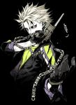  1boy chain dogs:_bullets_&amp;_carnage gloves gun haine_rammsteiner miwa_shirou solo weapon white_hair 