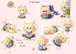  animal_ears bad_id ball blonde_hair cat_ears cat_tail chibi expressions green_eyes lolcats mizuhashi_parsee short_hair tail touhou translated 