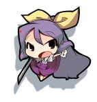  hair_ribbon long_hair ponytail purple_hair ribbon sword touhou watatsuki_no_yorihime weapon yofukashi 
