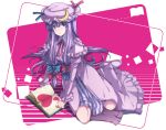  :t angry bad_id blue_eyes book crescent hat heart kiyu long_hair patchouli_knowledge purple_hair solo touhou 
