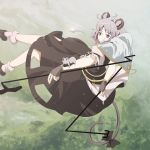  animal_ears basket flying grey_hair hands jewelry mouse mouse_ears mouse_tail nazrin pendant ryuu short_hair silver_hair solo tail touhou 