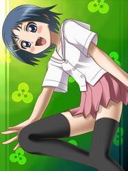  ikeda_kana saki school_uniform solo thigh-highs thighhighs zettai_ryouiki 