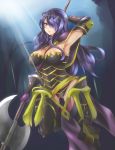  armor armpits axe breasts camilla_(fire_emblem_if) en_(paorasuteki) fire_emblem fire_emblem_if gloves hair_over_one_eye long_hair purple_hair violet_eyes weapon 