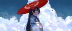  clouds highres japanese_clothes jugatukumao kimono love_live!_school_idol_project oriental_umbrella sonoda_umi umbrella 