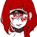  1girl ayako_(m9o3o_a) braid cyclops english looking_at_viewer one-eyed original redhead smile solo 