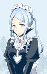  blue_eyes blue_hair fire_emblem fire_emblem_if flora_(fire_emblem_if) maid maid_headdress shougayaki_(kabayaki_3) 