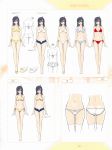  ass bare_shoulders bikini bikini_top black_hair concept_art earrings highres jewelry long_hair panties red_bikini sandals shining_(series) shining_resonance short_shorts shorts simple_background smile solo sonia_blanche swimsuit underwear white_bikini white_swimsuit yellow_bikini 