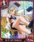  asia_argento bishop_(chess) blonde_hair breasts card_(medium) cleavage falling green_eyes high_school_dxd long_hair navel open_mouth panties pantyshot torn_clothes underwear 