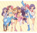  fuuro_(pokemon) fuuyo_(pokemon) iris_(pokemon) looking_at_viewer multiple_girls pokemon sana_(pokemon) tagme 