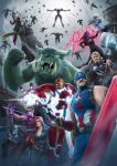  2girls 6+boys absurdres arrow avengers avengers:_age_of_ultron azir black_widow black_widow_(cosplay) bow_(weapon) braum_(league_of_legends) breasts captain_america captain_america_(cosplay) catsuit cleavage colored cosplay dual_wielding gnar_(league_of_legends) greyscale group_shot gun hair_over_one_eye hawkeye_(marvel) hawkeye_(marvel)_(cosplay) highres hulk hulk_(cosplay) iron_man iron_man_(cosplay) jayce kuma_x league_of_legends lucian_(league_of_legends) malzahar marvel master_yi monochrome morgana multiple_boys multiple_girls nick_fury nick_fury_(cosplay) parody quicksilver quicksilver_(cosplay) sarah_fortune scarlet_witch scarlet_witch_(cosplay) spot_color submachine_gun suppressor textless thor_(marvel) thor_(marvel)_(cosplay) ultron ultron_(cosplay) varus vision_(marvel) vision_(marvel)_(cosplay) weapon xerath 