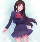  1girl black_hair charlotte_(anime) highres kisei2 long_hair open_mouth otosaka_ayumi school_uniform violet_eyes 