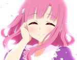  1girl closed_eyes gakkou_gurashi! hair_ornament hairclip moko_(pixiv4702557) pink_hair sakura_megumi smile solo 