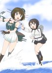  2girls food hayasui_(kantai_collection) kantai_collection maya_(kantai_collection) multiple_girls ocean remodel_(kantai_collection) shimazaki_kazumi short_hair 