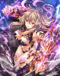  1girl breasts brown_eyes highres long_hair madogawa official_art silver_hair solo 