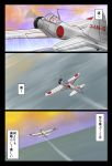  airplane comic derivative_work highres honneamise_no_tsubasa kantai_collection no_humans tsukemon 