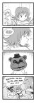  2girls character_request comedy comic english_text fan felarya five_nights_at_freddy&#039;s greyscale highres karbo lamia mask monster_girl multiple_girls scared 