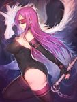  1girl bare_shoulders black_legwear blindfold breasts elbow_gloves fate/stay_night fate_(series) fingerless_gloves gloves large_breasts long_hair looking_at_viewer mukka pink_hair rider solo thigh-highs thighs 