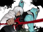  2boys dark_skin kekkai_sensen multiple_boys suiren1 sword weapon white_hair zap_renfro zed_o&#039;_brien 