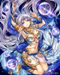  1girl blue_eyes breasts eikou_no_guardian_battle highres long_hair madogawa official_art orb silver_hair solo 