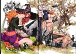  3boys 3girls amazon_(dragon&#039;s_crown) armor blonde_hair boots breasts brown_hair dragon&#039;s_crown dwarf_(dragon&#039;s_crown) elf_(dragon&#039;s_crown) fighter_(dragon&#039;s_crown) gloves hat highres large_breasts long_hair multiple_boys multiple_girls muscle sorceress_(dragon&#039;s_crown) weapon wizard_(dragon&#039;s_crown) 
