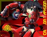  1girl absurdres black_hair crimson_typhoon green_eyes highres mecha_musume mechanical_arm multiple_arms pacific_rim people&#039;s_republic_of_china_flag personification short_hair solo 