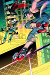  3boys air_gear archer blue_hair crossover emiya_shirou fate/stay_night fate_(series) highres inline_skates lancer multiple_boys o-rui roller_skates skates 