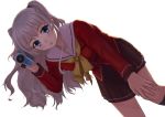  1girl ari_no_su_korori blue_eyes camcorder charlotte_(anime) long_hair school_uniform serafuku silver_hair tomori_nao twintails two_side_up 