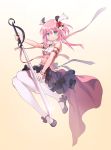  bracelet coat flower gloves green_eyes hair_flower hair_ornament highres jewelry original pink_hair shirt shoes short_hair skirt sleeveless_coat sword tailcoat thigh-highs tsuka twintails two_side_up weapon 