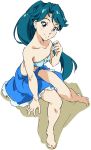  1girl bikini blue_eyes blue_hair go!_princess_precure kaidou_minami long_hair precure sarong swimsuit umanosuke 
