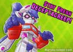  1girl aori_(splatoon) autobot crossover domino_mask mask optimus_prime pink_eyes solo splatoon transformers 