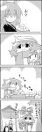  3girls 4koma animal_ears backpack bag bamboo bamboo_forest bow bunny_on_head chibi_on_head cirno comic commentary_request daiyousei eating fairy_wings forest hair_bow hair_ribbon hat highres houraisan_kaguya ice ice_wings letty_whiterock minigirl monochrome multiple_girls nature open_mouth rabbit rabbit_ears reisen_udongein_inaba ribbon scarf side_ponytail smile tani_takeshi touhou translation_request waving wings yukkuri_shiteitte_ne |_| 