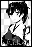  1girl artist_name blush kaga_(kantai_collection) kantai_collection monochrome prime tagme watermark web_address 